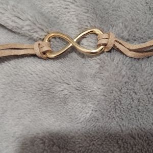 Brown leather / infinity bracelet, NWT